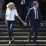 French President Emmanuel Macron and his wife, Brigitte, left a polling station in Le Touquet, France, on Sunday.