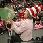 Lauren Baker read ?Horton Hatches the Egg,? by Dr. Seuss, to third-graders at the Francis Wyman Elementary School in Burlington in March.