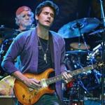 John Mayer at a Dead & Company show in Worcester in 2015, with drummer Bill Kreutzmann.