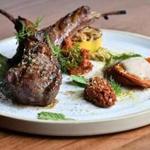 Lamb chops with pistachio butter and muhammara at Moona