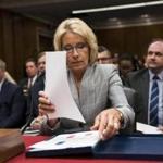 Education Secretary Betsy DeVos testified earlier this month on Capitol Hill.