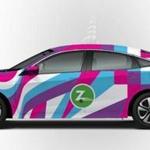 A mock-up of Zipcar's upcoming limited-edition unicorn car, which will feature a unicorn horn, as well as 