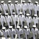 Boston, MA -- 6/19/2017 - Sailors march in formation during the Sail Boston Crew and Cadet Parade. (Jessica Rinaldi/Globe Staff) Topic: 20tallshipspic Reporter: 