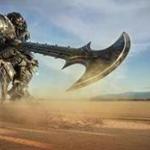 Megatron (voiced by Frank Welker) and Josh Duhamel in ?Transformers: The Last Knight.?