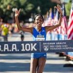 06/25/2017 BOSTON, MA Joan Chelimo (cq) wins the BAA 10k race held at the Boston Common. (Aram Boghosian for The Boston Globe) 