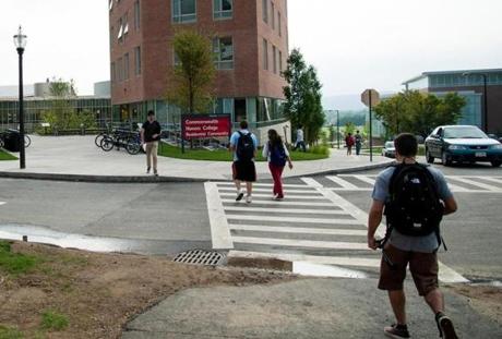 Umass Amherst Police doled out 11,554 violations between 2010 and 2015, many of them for incidents involving pedestrian traffic. 
