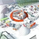 A rendering of the HUBweek installation at City Hall Plaza.
