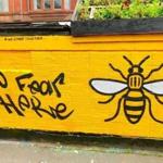An example of street art that sprung up in Manchester after the June bombing. The bee is the symbol of the city of Manchester.