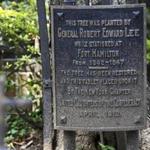 A plaque on the grounds of an Episcopal church in Brooklyn marks a maple tree planted by future Confederate General Robert E. Lee while he was stationed at nearby Fort Hamilton.
