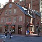 The Old Corner Bookstore, Boston?s oldest commercial building, now houses a Chipotle Mexican Grill outlet.