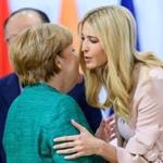 epa06075338 Ivanka Trump (R), daughter and personal adviser of US President Donald J. Trump, and German Chancellor Angela Merkel (L) greet each other as thet attend the the launch event of the 'Women's Entrepreneurship Facility' within the second day of the G20 summit in Hamburg, Germany, 08 July 2017. The G20 Summit (or G-20 or Group of Twenty) is an international forum for governments from 20 major economies. The summit is taking place in Hamburg 07 to 08 July 2017. EPA/MICHAEL UKAS / POOL