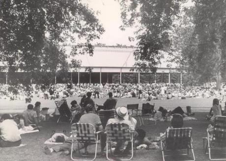 The crowd waited for a show to begin at Tanglewood in July 1972.
