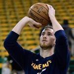 SALT LAKE CITY, UT - MAY 8: Gordon Hayward #20 of the Utah Jazz practices prior to their game against the Golden State Warriors in Game Four of the Western Conference Semifinals during the 2017 NBA Playoffs at Vivint Smart Home Arena on May 8, 2017 in Salt Lake City, Utah. NOTE TO USER: User expressly acknowledges and agrees that, by downloading and or using this photograph, User is consenting to the terms and conditions of the Getty Images License Agreement. (Photo by Gene Sweeney Jr/Getty Images)