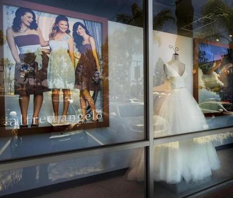 A window display is seen at Alfredo Angelo bridal store in West Covina, Calif. on Friday.
