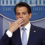 Incoming White House communications director Anthony Scaramucci blew a kiss at his first press briefing.