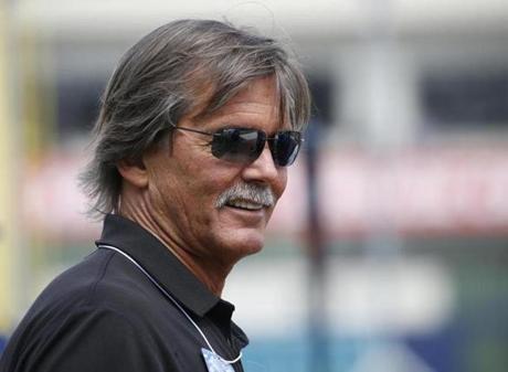 WEST PALM BEACH, FL - MARCH 6: Former major league pitcher, Dennis Eckersley looks on prior to the spring training game between the Boston Red Sox and the Houston Astros at The Ballpark of the Palm Beaches on March 6, 2017 in West Palm Beach, Florida. (Photo by Joel Auerbach/Getty Images)

