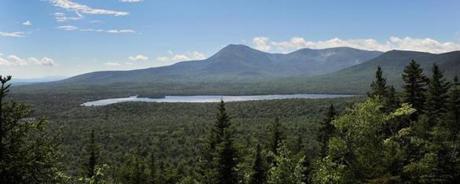 2017062417 T3 R8, Maine Photo by Fred J. Field The view toward Mount Katahdin and Katahdin Lake from atop Barnard Mountain in the Katahdin Woods & Waters National Monument area in northern Maine. President Obama designated this area as a national monument. The Trump administration is reviewing that decision.
