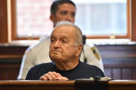 Richard Higgins at his arraignment. Higgins, 78, of Attleboro, was ordered held without bail pending a dangerousness hearing Thursday on charges including operating under the influence of liquor, fifth offense, and leaving the scene of a crash causing personal injury. 

