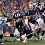 Foxborough, MA - 8/10/2017 - (1st half) - New England Patriots quarterback Jimmy Garoppolo (10) scrambles while under pressure during the first half. The New England Patriots host the Jacksonville Jaguars in a preseason exhibition game at Gillette stadium in Foxborough, MA. - (Barry Chin/Globe Staff), Section: Sports, Reporter: Ben Volin, Topic: 11Patriots-Jaguars, LOID: 8.3.3364713571.