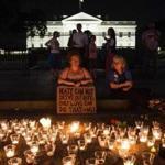 A vigil in front of the White House for the Charlottesville victim Sunday.