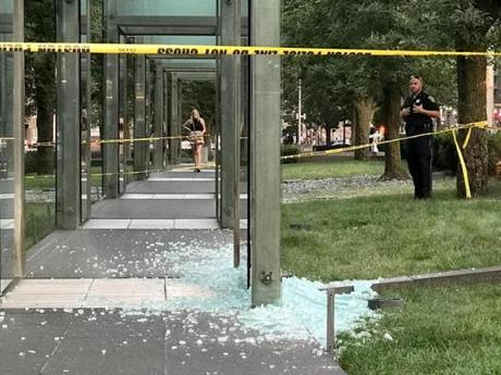 The New England Holocaust Memorial in Boston was vandalized on Monday. 
