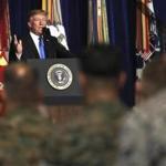 President Trump spoke Monday evening at Fort Myer, Va.
