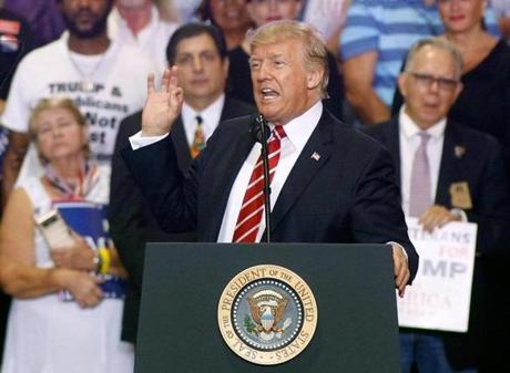 President Trump spoke Tuesday to supporters in Phoenix.
