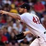 8Boston, MA - 8/19/2017 - (1st inning) Boston Red Sox starting pitcher Chris Sale. The Boston Red Sox host the New York Yankees in the second of a three game series at Fenway Park. - (Barry Chin/Globe Staff), Section: Sports, Reporter: Peter Abraham, Topic: 20Red Sox-Yankees, LOID: 8.3.3434734134.
