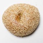 A sesame seed bagel from Exodus Bagels in Jamaica Plain.