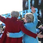 Hillary Clinton (right) and Senator Elizabeth Warren held a rally at St. Anselm College during last year?s presidential campaign.