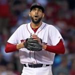 Boston, MA: June 13, 2017: Red Sox starting pitcher David Price reacts after a third inning pitch he threw to the Phillies Daniel Nava that he thought was a strike was called a ball. The Boston Red Sox hosted the Philadelphia Phillies in a regular season MLB inter league baseball game at Fenway Park. (Globe Staff Photo/ Jim Davis)