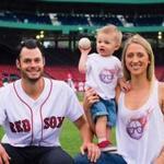Joe Kelly with wife Ashley and son Knox at Fenway Park.