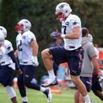 Foxborough, MA - 9/21/2017 - New England Patriots tight end Rob Gronkowski (87) at Patriots practice in Foxborough. - (Barry Chin/Globe Staff), Section: Sports, Reporter: Jim McBride, Topic: 22Patriots Practice, LOID: 8.3.3795599490.