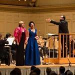 Andris Nelsons leads Julia Bullock and Frederica Von Stade during opening night at Symphony Hall.