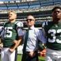 EAST RUTHERFORD, NJ - SEPTEMBER 24: Jermaine Kearse #10, Josh McCown #15, Christopher Johnson and Jamal Adams #33 of the New York Jets stand in unison with their team during the National Anthem prior to an NFL game against the Miami Dolphins at MetLife Stadium on September 24, 2017 in East Rutherford, New Jersey. (Photo by Al Bello/Getty Images)