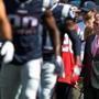 New England Patriots owner Robert Kraft was on the sidelines during Sunday?s game against the Houston Texans in Foxborough.