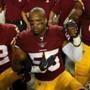 Chris Carter  and other members of the Washington Redskins knelt during the national anthem on Sunday. 