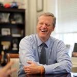Governor Charlie Baker in his office at the Massachusetts State House.