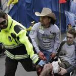 Jeff Bauman was helped by Carlos Arredondo and a first responder after the Boston Marathon bombings in 2013. 