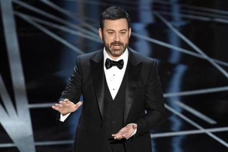 Jimmy Kimmel (pictured at the Oscars in February) spoke tearfully and angrily in his ?Jimmy Kimmel Live!? opening monologue Monday night about the mass shooting in Las Vegas.

