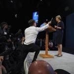 Comedian Simon Brodkin, also known as Lee Nelson, handed UK Conservative Party Leader and Prime Minister Theresa May an unemployment form during a speech. 