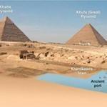 Archaeologist Mark Lehner says he?s found evidence of a port next to the pyramids, which would solve one of the mysteries of how heavy stone blocks were transported. The photomontage shows current landmarks and the footprint of ancient settlements. 