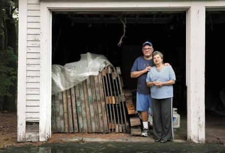 Richard and Gale Wilgoren in years past served a couple of dozen guests in their sukkah, which was decorated for the Sukkot festival by family members but now sits in their garage.
