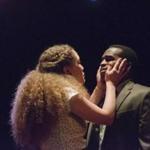 Evelyn Howe and Omar Robinson in ?Lost Tempo? at Boston Playwrights? Theatre.