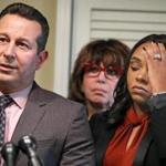 Attorney Jose Baez (left) and Shayanna Jenkins, the fiancee of the late Aaron Hernandez. 