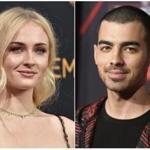 This combination photo shows Sophie Turner at the 68th Primetime Emmy Awards in Los Angeles on Sept. 18, 2016, left, and musician Joe Jonas at the iHeartRadio Music Awards in Inglewood, Calif., on March 5, 2017. Turner and Jonas are engaged. They shared the same photo on Instagram Sunday, Oct. 15, 2017, of her hand sporting a diamond ring and resting on top of his. Turner noted in her caption: ?I said yes.? (Photo by Jordan Strauss/Invision/AP, File)