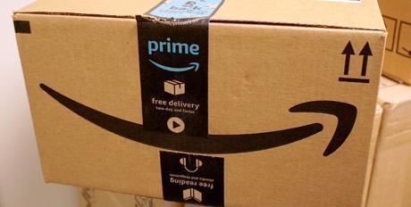 An Amazon Prime shipping box.
