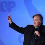 Steve Bannon speaks at a GOP convention in California.