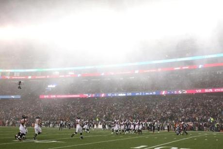 Fog rolled into Gillette Stadium during the third quarter.
