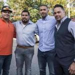 Boston police officers Richard Diaz (left), Izzy Marrero, David Hernandez, and Eliseo Marrero were among the members of the department who recently returned from a relief trip to Puerto Rico.